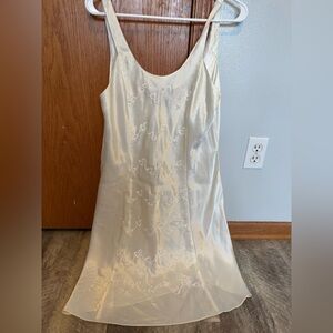 Erika Taylor size MED white cami/ nightgown with heart embelishments